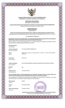 Awards & Certification HACCP CERTIFICATE FRESH TUNA 0002