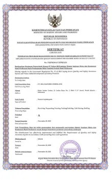 Penghargaan & Sertifikasi HACCP CERTIFICATE FREOZEN CEPHALOPODS 0006