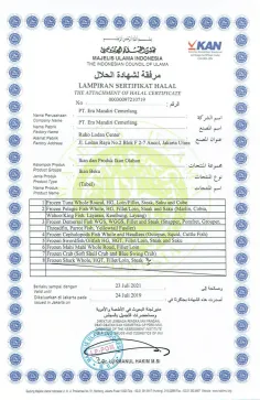 Penghargaan & Sertifikasi HALAL CERTIFICATE 2 0012